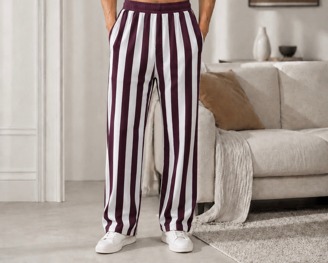 Executive Relax Pro-Brown White Trouser