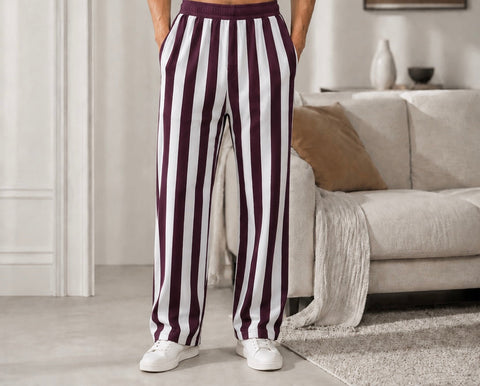 Executive Relax Pro-Brown White Trouser