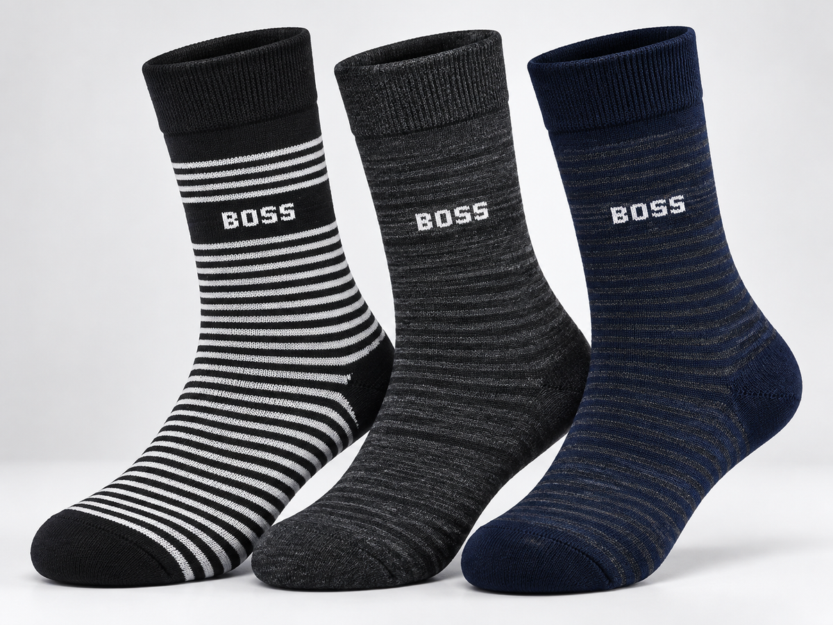 LFT 3045 OB STRIPED CREW SOCKS PACK OF 3