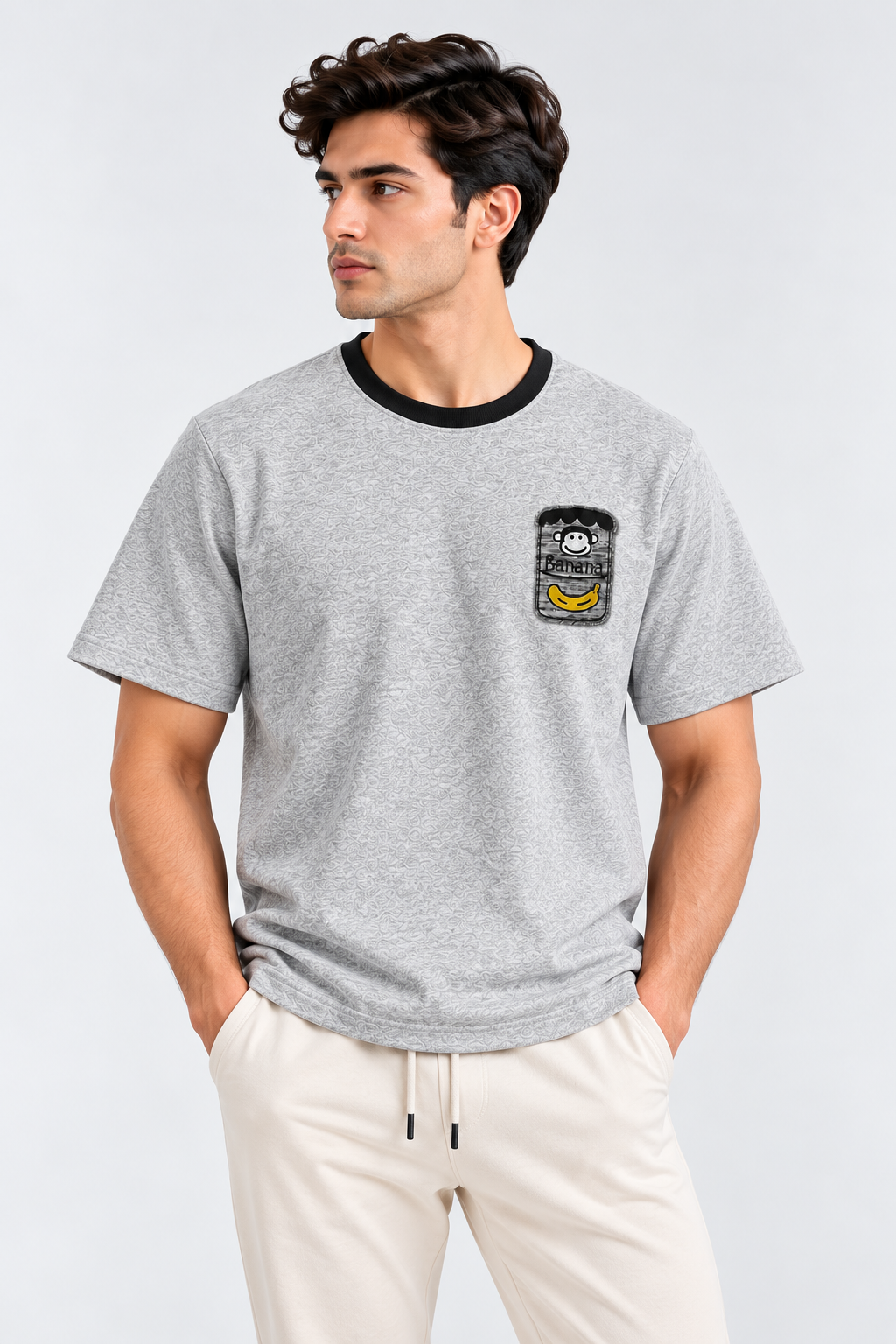 Banana Club Tee- Heather Grey