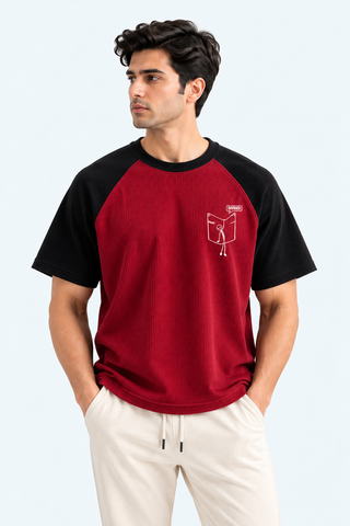 American Sleeves Tee - Maroon Black