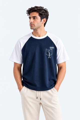 American Sleeves Tee - Navy White