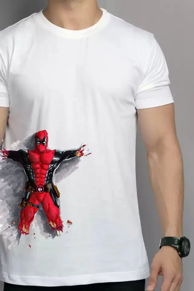 WEARROZ DEADPOOL PRINTED ROUND NECK TSHIRT FOR MEN AND WOMEN